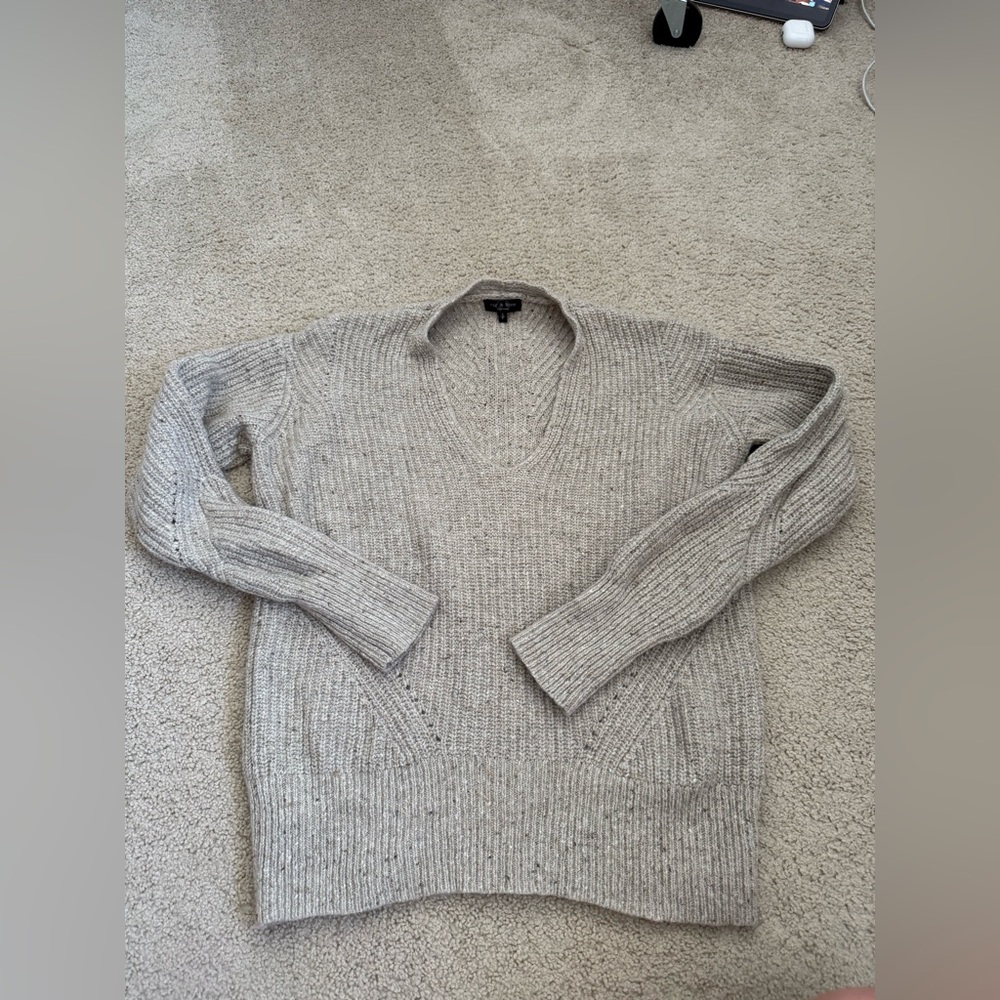 rag & bone Light Gray V-Neck Sweater